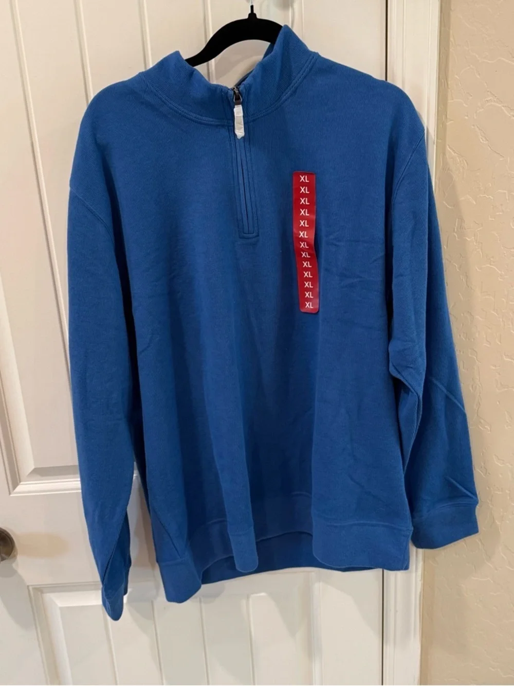 Lands’ End Quarter Zip Pullover XL Blue  Sweater NWT